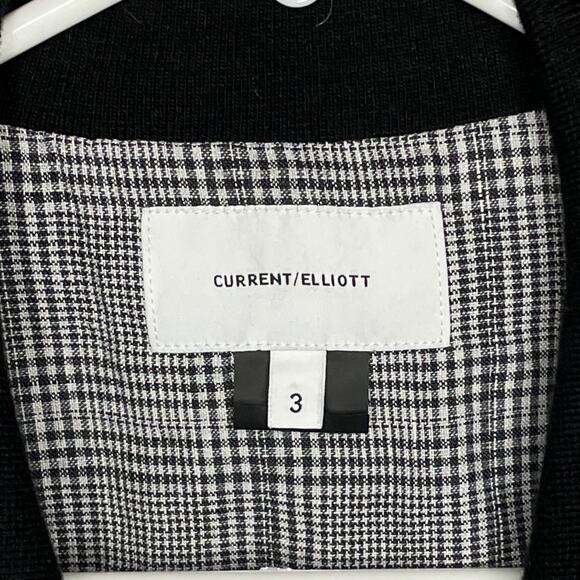 Current/Elliott Dassen Side Stripe Linen Bomber Jacket Charles Plaid SZ 3 Large - Picture 3 of 10